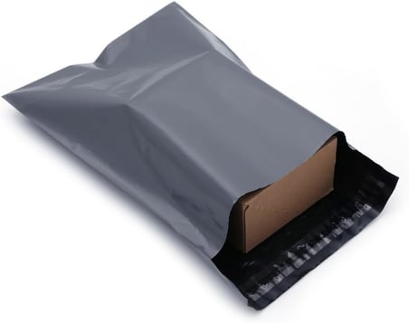 Lexroo Cepsiz Kargo Poşeti | 17 x 26+4 cm | 300 Adet | Siyah | Küçük Boy