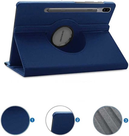Lexroo Galaxy Tab S7 FE LTE (T737, T736, T733, T730) Lexroo Dönebilen Standlı Kılıf, Mor
