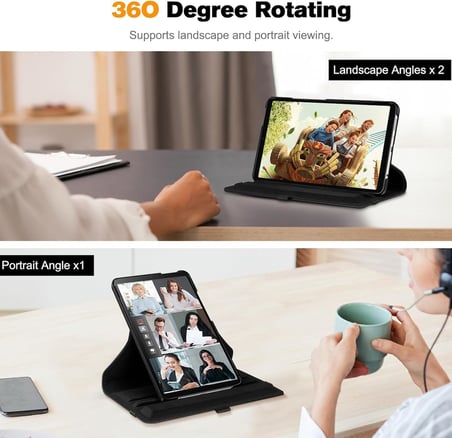 Lexroo Samsung Galaxy Tab A9 Plus X210/Galaxy Tab A11+ Yatay ve Dikey Standlı 360 Derece Döner