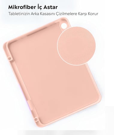 Lexroo Samsung Tablet İle Uyumlu Kılıf Lüks Kadife İç Kaplamalı Suni Deri Mıknatıslı Standlı Tablet