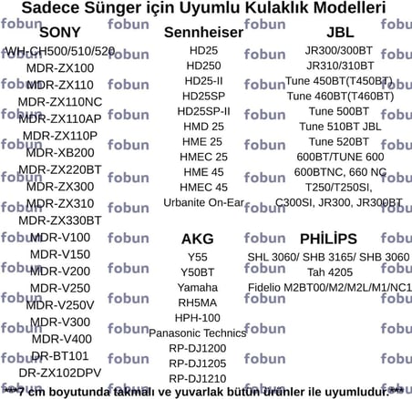 Lexroo jbl kulaklik pedi jbl 450bt 460 500bt 510bt tune 600 t250 jr 300 jbl ile uyumlu kulaklık