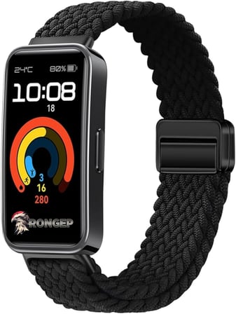 Lexroo Huawei Band 10-9-8 ile Uyumlu Örgü Loop Kordon Manyetik Tokalı Yumuşak ve Konforlu Huawei