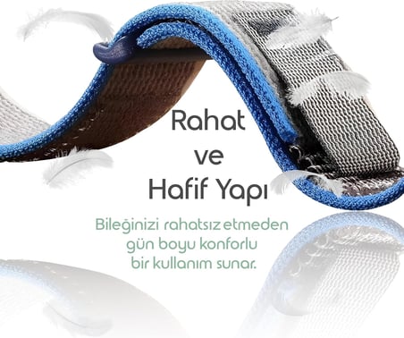 Lexroo Travel Loop 20mm Kumaş Kordon Samsung Galaxy Watch FE/7/6/5/4 Serisi İçin Terletmeyen Rahat