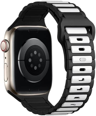 Lexroo Aple Watch 11 10 9 8 7 6 SE Ultra Uyumlu 42 44 45 46 49mm Çift Renk Bakla Desen Hibrit