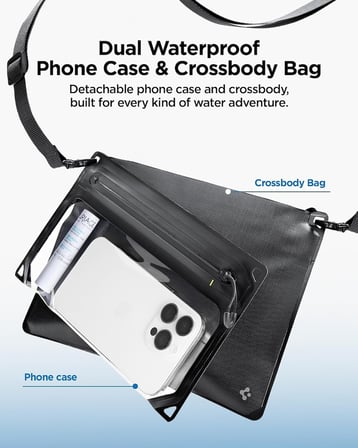 Lexroo Aqua Shield WaterProof iPX8 Sertifikalı Su Geçirmez 2in1 Çapraz Bel Çantası + - AMP09746