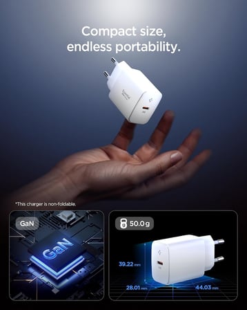 Lexroo 20W USB-C Mini Hızlı Şarj Aleti/Şarj Isısını Düşürür GaN Pro Akım Korumalı Güç - ACH08701