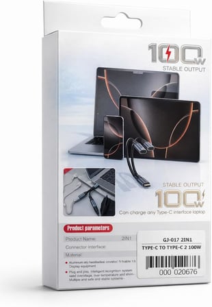 Lexroo Type-C to Type-C 2-in-1 Adaptör 100W Güç Çıkışı, Müzik Dinleme, Arama Yapma Destekli