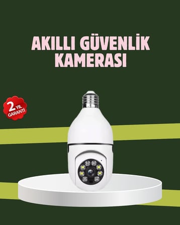 Lexroo 360 Derece Dönebilen Akıllı Güvenlik Kamerası Kablosuz PTZ Duy Kamera Yüksek Çözünürlüklü