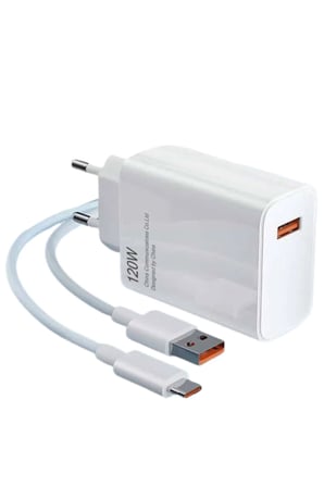 Lexroo 120W USB-C Hızlı Şarj Seti Turbo Adaptör ve Kablo Type-C Girişli Cihazlarla Uyumlu