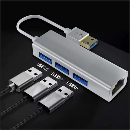 Lexroo FC06 3 Bağlantı Noktalı Usb3.0 To 3usb3.0 10/100 Mbps Ethernet Kablolu Çevirici