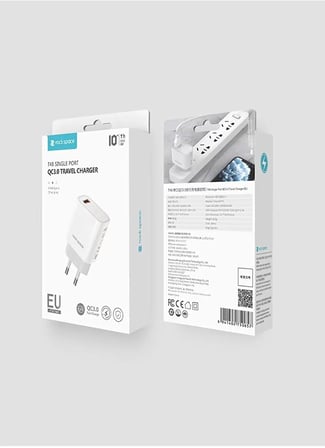 Lexroo Rock Space 18W USB-A QC 3.0 Mini Seyahat Şarj Cihazı, Beyaz