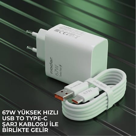 Lexroo 67W Turbo Fast Hızlı Şarj Seti, Turbo Şarj Uyumlu, Akıllı Akım Destekli Güvenli Şarj Aleti