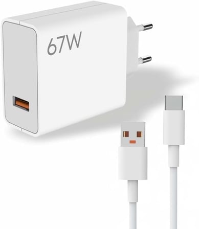 Lexroo 67W Turbo Hızlı Şarj Adaptörü ve Data kablosu Beyaz PDA-067 2IN1 (Yerli Üretim)