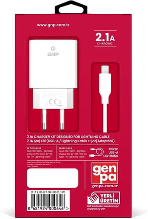 Lexroo Genpa 2.1 Mah Lightning Kablo Ve Şarj Cihazı