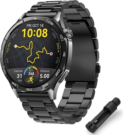 Lexroo 22mm ile Uyumlu Saatler için Paslanmaz Çelik 46mm Baklalı Kordon HUAWEI Watch
