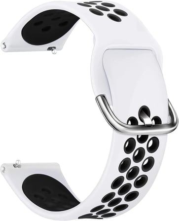 Lexroo Amazfit Pace 2 Stratos Rainbow Sport Band için Kordon Beyaz Siyah