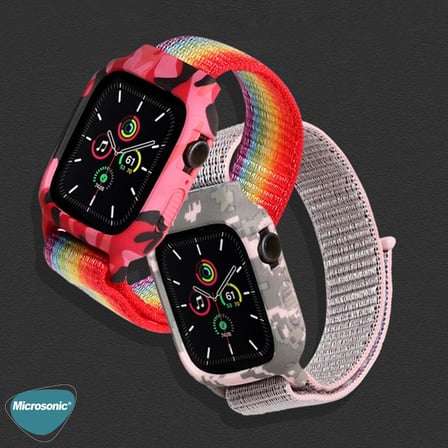 Lexroo Aple Watch Series 5 40mm Kordon Camouflage Armor Pro Koyu Yeşil