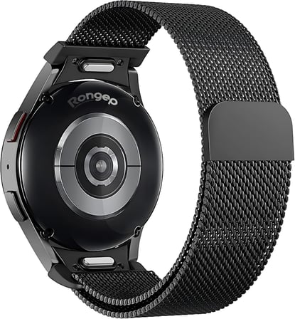 Lexroo One Click 20mm Metal Hasır Kordon Samsung ile Uyumlu Galaxy Watch FE/7/6/5/4 Serisi İçin