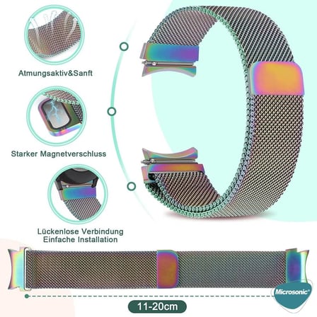 Lexroo Samsung Galaxy Watch 6 Classic 47mm için Kordon Milano Loop Çok Renkli [Galaxy - Çok Renkli]