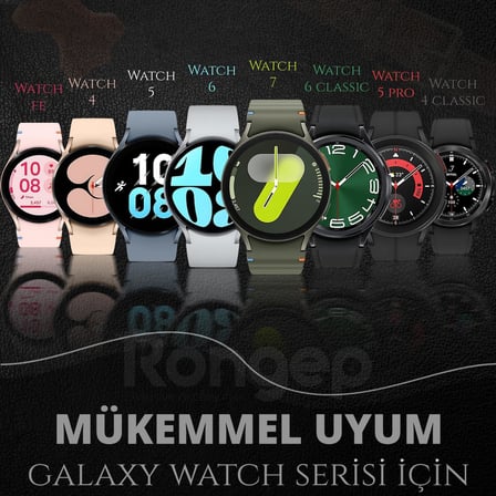 Lexroo Samsung ile Uyumlu Deri Görünümlü Hibrit 20mm Silikon Kordon Galaxy Watch 7/6/5/4 Serisi