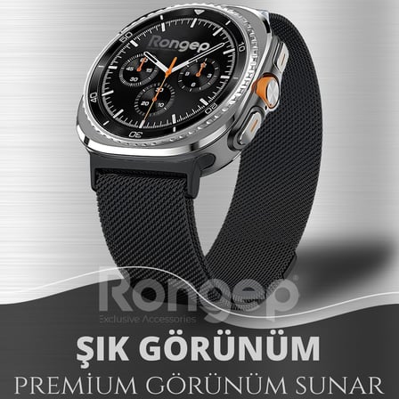Lexroo Samsung ile Uyumlu Metal Hasır Kordon Galaxy Watch 8 44mm/40mm/Classic 46mm için Manyetik