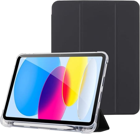 Lexroo Aple iPad Air 5 / Air 4 10.9 inç Uyumlu Smart Kılıf, Aple Pencil Kalemlikli, Trifold, Esnek