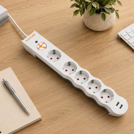 Lexroo Tunçmatik Powersurge 5+ USB Girişli Akım Korumalı Priz TSK5015