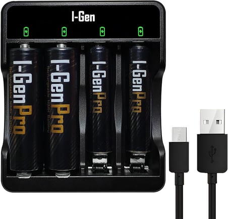 Lexroo G421 4'Lü Pil Şarj Aleti + 2 Adet Aa Pro 2950 Mah + 2 Adet Aaa Pro 1100 Mah Şarjlı Kalem