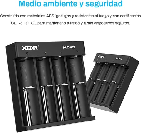 Lexroo 18650 Akıllı Şarj Cihazı XTAT MC4S USB C 16340 Lityum İyon Bataryalar ve NI-CD için Aynı