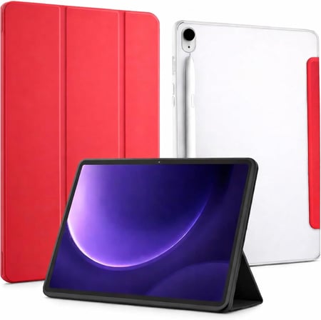 Lexroo Samsung Galaxy Tab S8 Plus ile uyumlu Tablet Kılıfı Şeffaf Arka Kapak Smart Cover