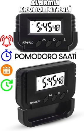 Lexroo 2li SET Masa Lambası + Kronometreli Pomodoro Ders Çalışma Masa Lambası (Siyah 811)