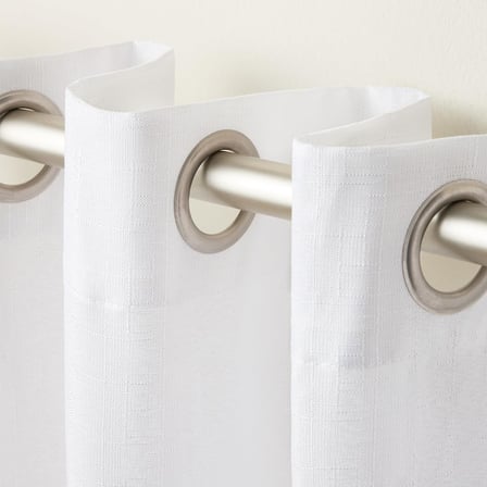 Lexroo Özel Grommet Top keten pencere perdeleri, polyester, kış-beyaz, 96 inç uzunluk
