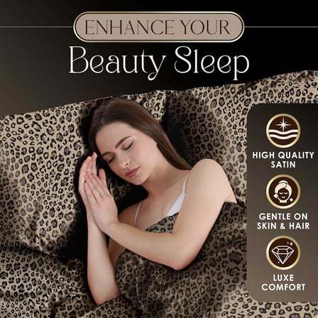 Lexroo Elegance Seduction 1S51570 Saten Leopar Hayvan Baskı İpeksi Kolay Bakım Makinede Yıkanabilir