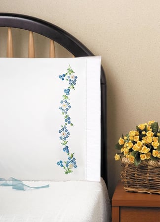 Lexroo t230040 blau Daisies, 50,8 x 76,2 cm Prägung Kopfkissen für Stickerei