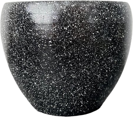 Lexroo Bitki Tasarımı Ev Dekorasyon Siyah Granit Toprak Saksı Saksılık Salon Çiçeklik - 15 CM