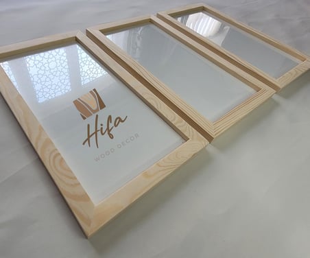Lexroo Ahşap Resim Çercevesi, Masif çerçeve,Doğal Ahsap Rengi ile Fotograf, Resim Kolajları