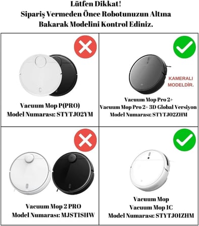 Lexroo Beyaz Vacuum Mop 2+ 3d Vacuum Mop 1c Vacuum Mop 2c Yenileme Seti Mi Robot Vacuum Mop Uyumlu