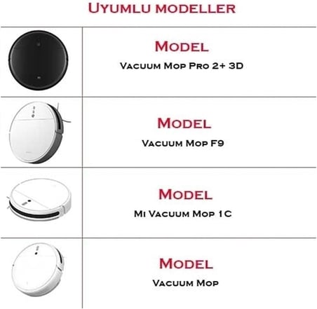 Lexroo Beyaz Vacuum Mop 2+ 3d Vacuum Mop 1c Vacuum Mop 2c Yenileme Seti Mi Robot Vacuum Mop Uyumlu
