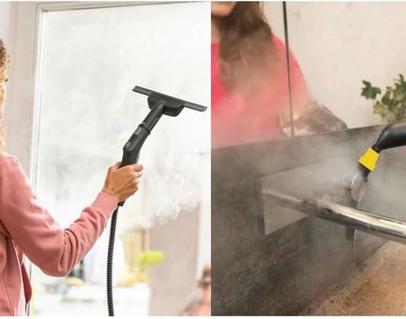 Lexroo Karcher SC1, SC3, SC4, SC5 ile Uyumlu Cam Silme Aparatı/Mini Fırça Seti