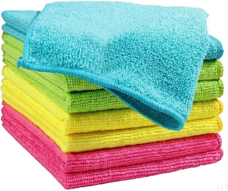 Lexroo Mikrofiber Temizlik Bezi Seti, Çok Amaçlı, Yüksek Emici, Mutfak ve Banyo için, 8'li Paket