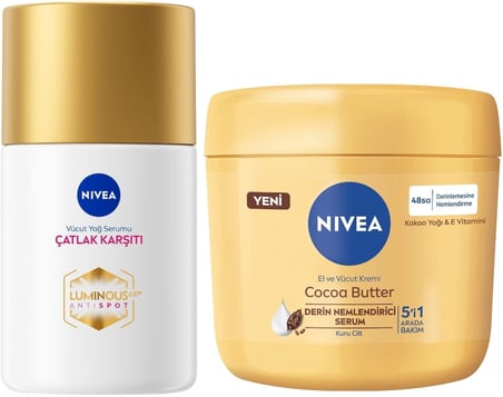Lexroo Luminous630 Çatlak Karşıtı Vücut Bakım Yağ Serumu 100ml ve Cocoa Butter Vücut Bakım Kremi