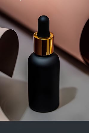 Lexroo 30 ml Mat Siyah Cam Damlalıklı Serum Şişesi 30 cc Renkli Metal Kapaklı Dropper Cam Şişe 2