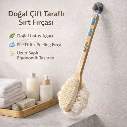 Lexroo Sırt ve Vücut Temizleme Fırçası (Lifli)
