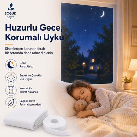 Lexroo SOGUD Kayra 1’li Set Pencere Sinekliği 130x150 cm - Geniş Pencere İçin