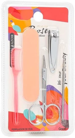 Lexroo Rose 5li Kartlı Bakım Seti r1104-5 - Manikür, Pedikür ve Kaş Şekillendirme Kiti