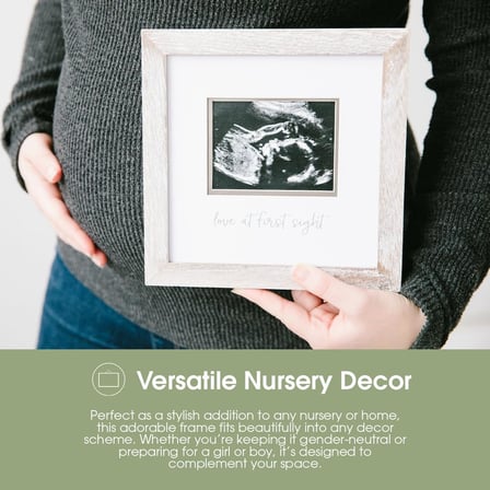Lexroo Love at First Sight Rustic Sonogram Photo Frame, Baby Keepsake Picture Frame