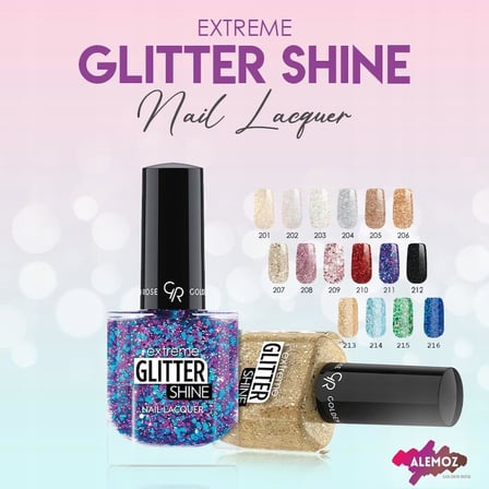 Lexroo Glitter Shine Nail Lacquer No: 202 - Işıltılı ve Simli Parlak Oje