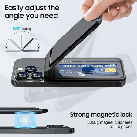 Lexroo ® Magsafe Uyumlu Manyetik Cüzdan Kartlık Standlı