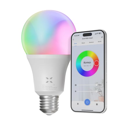 Lexroo Akıllı Wi-Fi Led Akıllı RGB Ampul Mobil Uygulama Denetimli Google Home ve Alexa Uyumlu Çok