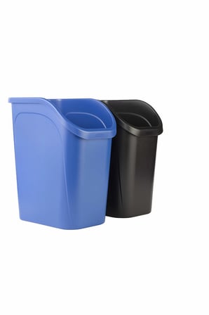 Lexroo Tezgah Altı Küçük Çöp Kovası, Geri Dönüşüm/Atık için 2'li Paket Mavi ve Siyah, 9,4 Galon